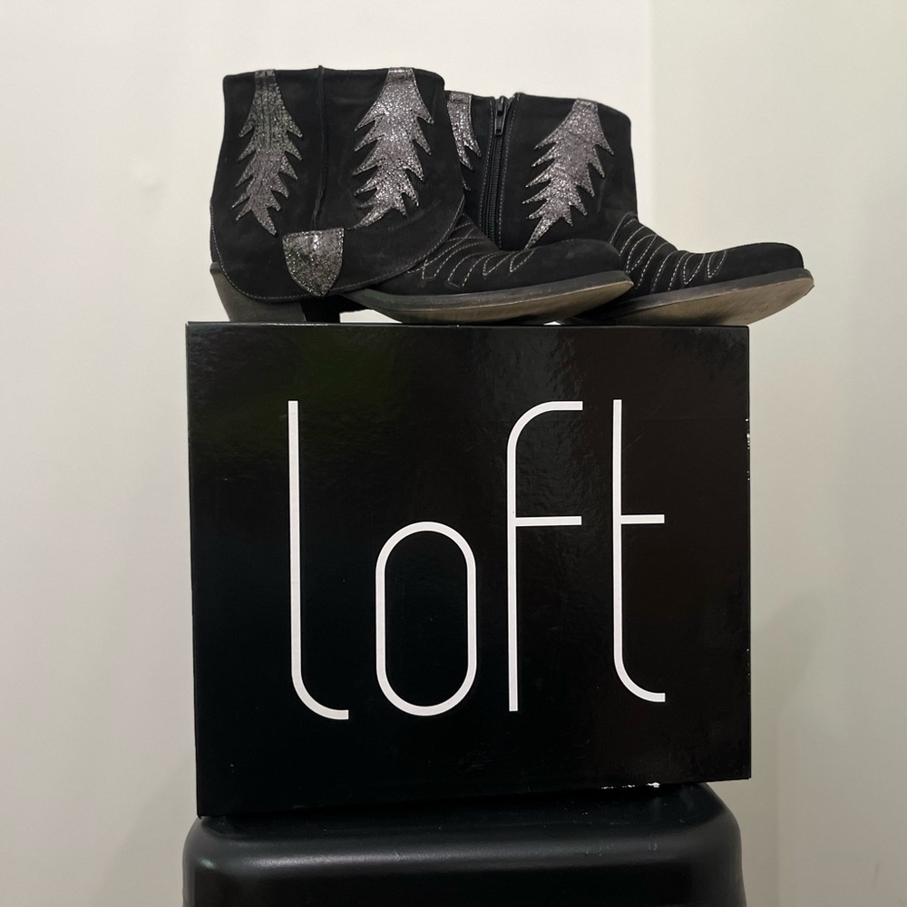 Loft black ankle booties